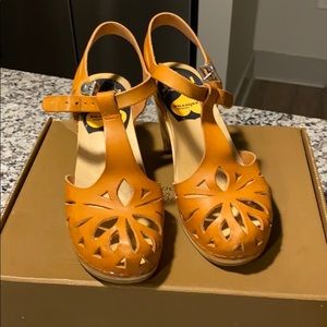Swedish Hasbeens Lacy Super High Clog Heels